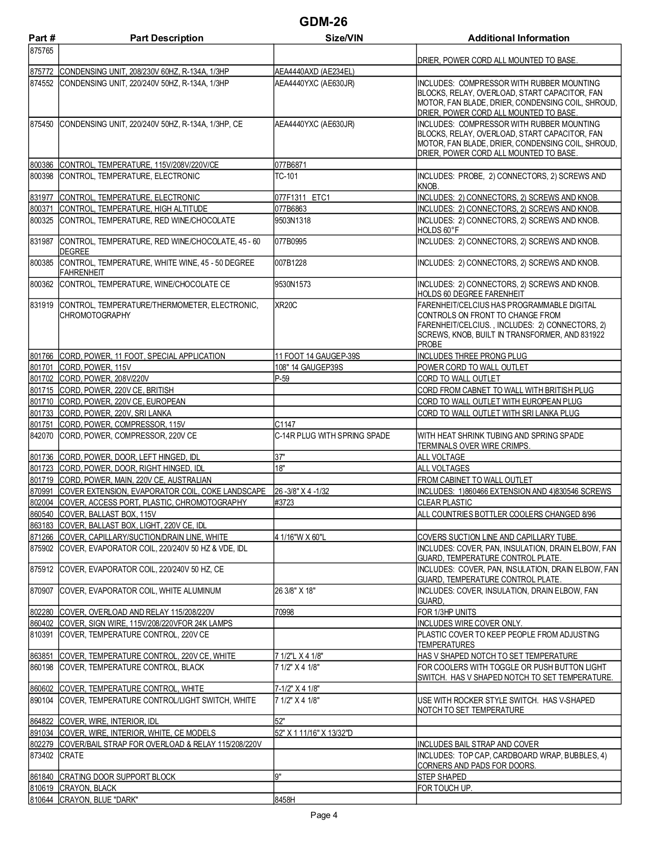 PDF manual for True Refrigerator GDM-26